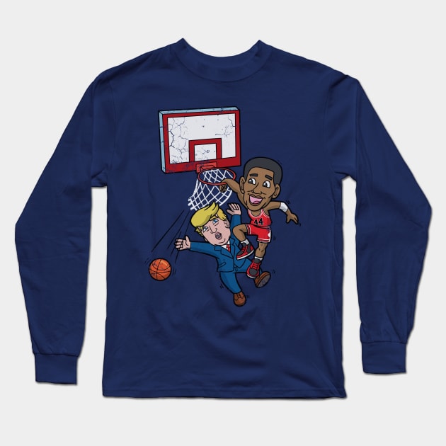 Obama Dunks On Trump Long Sleeve T-Shirt by E